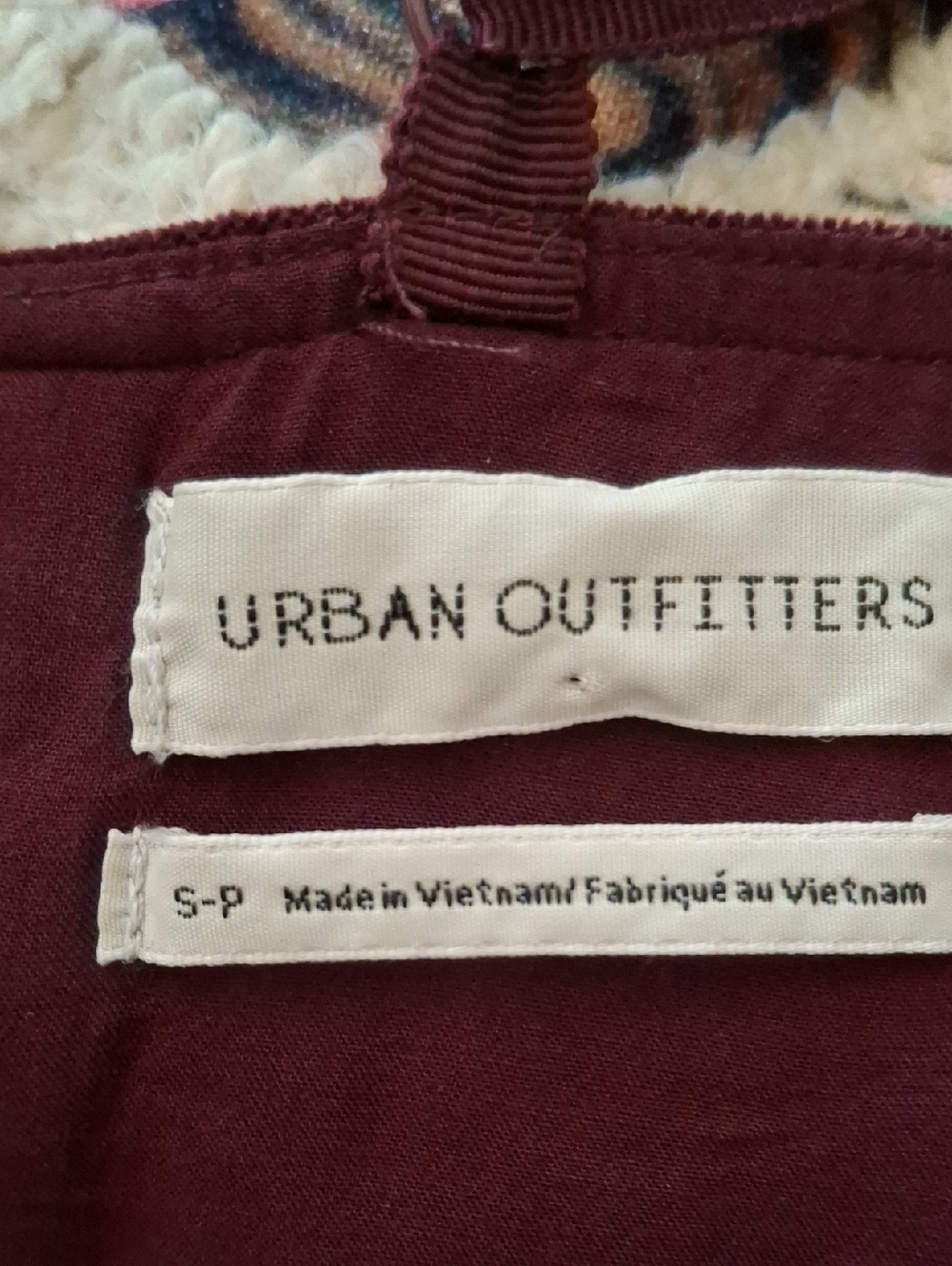 Urban Outfitters Burgundy Floral Sweetheart Neckline Mini Dress with Label - Picture 3 of 3